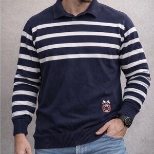 Dior Dark Blue and White Knit Top